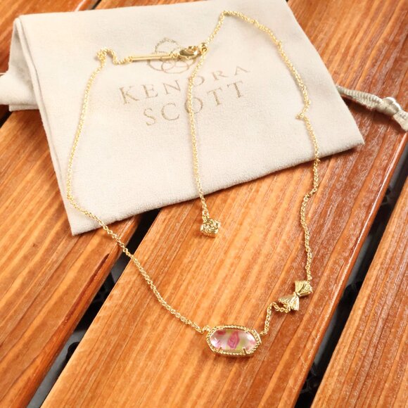 Kendra Scott Elisa Gold Marie Pink Blooming Heirloom Necklace fashion - Picture 3 of 3